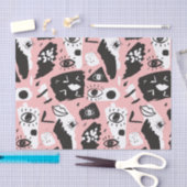 Abstraktes modernes Augen-u. Lippenmuster Seidenpapier (Handwerk)