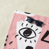 Abstraktes modernes Augen-u. Lippenmuster Strandtuch (Beispiel)