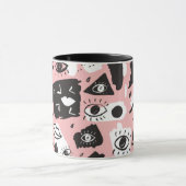 Abstraktes modernes Augen-u. Lippenmuster Tasse (Zentrum)