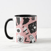 Abstraktes modernes Augen-u. Lippenmuster Tasse (Links)