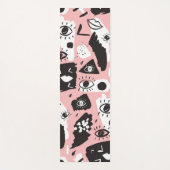 Abstraktes modernes Augen-u. Lippenmuster Yogamatte (Vorderseite)