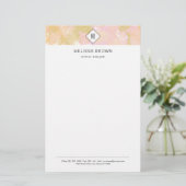 Abstraktes, modernes, Berufliches Logo-Monogramm Briefpapier (Stehend Vorderseite)