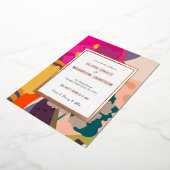 Abstraktes, modernes Blumengold Folieneinladung (Gedreht)