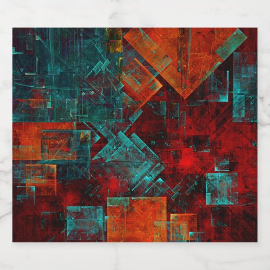 Abstraktes, modernes, Cooles künstlerisches Muster Bierflaschenetikett (Einzelnes Label)