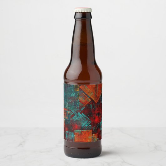 Abstraktes, modernes, Cooles künstlerisches Muster Bierflaschenetikett (Vorderseite)