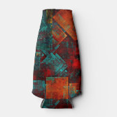 Abstraktes, modernes, Cooles künstlerisches Muster Flaschenkühler (Vorderseite)