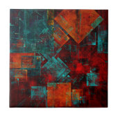 Abstraktes, modernes, Cooles künstlerisches Muster Fliese (Vorderseite)