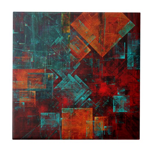 Abstraktes, modernes, Cooles künstlerisches Muster Fliese (Vorderseite)