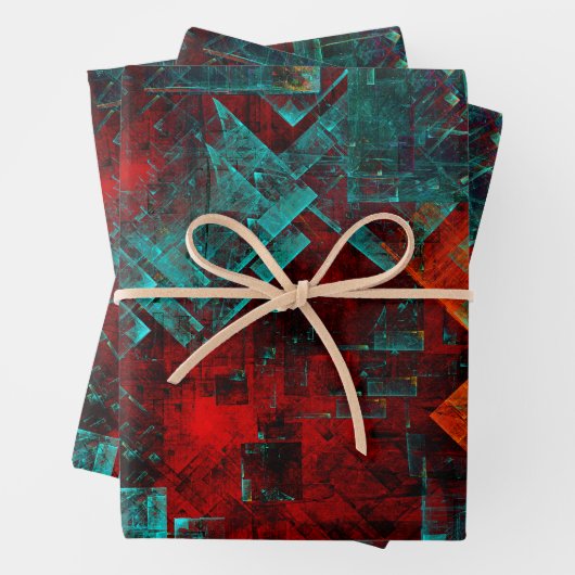 Abstraktes, modernes, Cooles künstlerisches Muster Geschenkpapier Set (Beispiel)