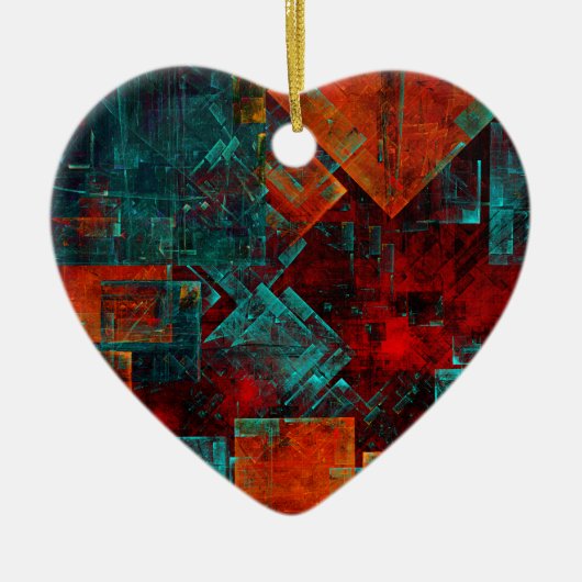 Abstraktes, modernes, Cooles künstlerisches Muster Keramik Ornament (Vorne)