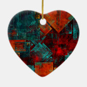 Abstraktes, modernes, Cooles künstlerisches Muster Keramik Ornament (Hinten)