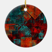 Abstraktes, modernes, Cooles künstlerisches Muster Keramik Ornament (Hinten)