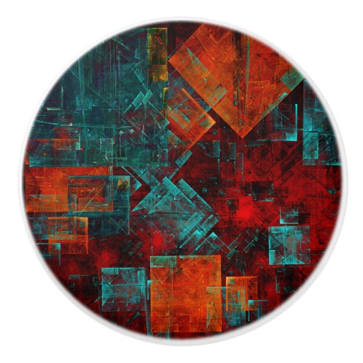 Abstraktes, modernes, Cooles künstlerisches Muster Keramikknauf (Vorderseite)