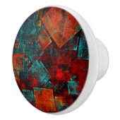 Abstraktes, modernes, Cooles künstlerisches Muster Keramikknauf (Rechts)