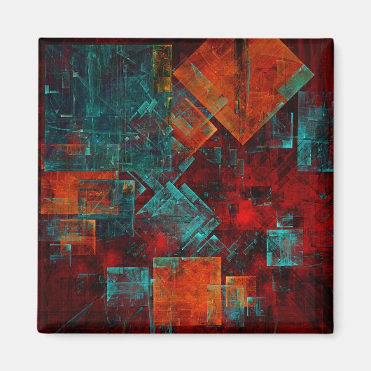 Abstraktes, modernes, Cooles künstlerisches Muster Magnet (Vorne)