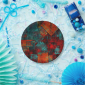 Abstraktes, modernes, Cooles künstlerisches Muster Pappteller (Party)