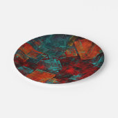 Abstraktes, modernes, Cooles künstlerisches Muster Pappteller (Schrägansicht)