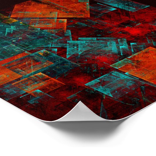 Abstraktes, modernes, Cooles künstlerisches Muster Poster (Ecke)