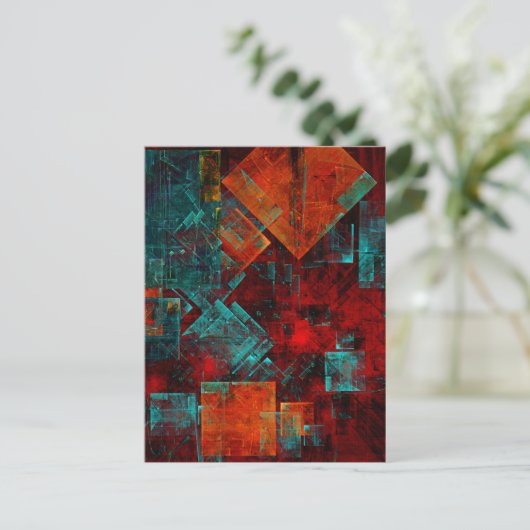 Abstraktes, modernes, Cooles künstlerisches Muster Postkarte (Stehend Vorderseite)