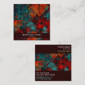 Abstraktes, modernes, Cooles künstlerisches Muster Quadratische Visitenkarte (Vorne/Hinten)