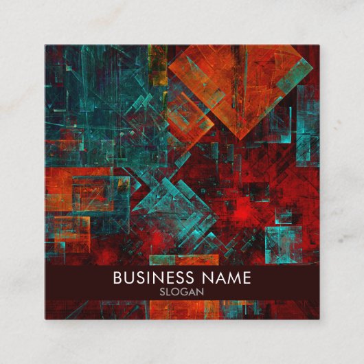 Abstraktes, modernes, Cooles künstlerisches Muster Quadratische Visitenkarte (Vorderseite)