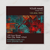 Abstraktes, modernes, Cooles künstlerisches Muster Quadratische Visitenkarte (Rückseite)