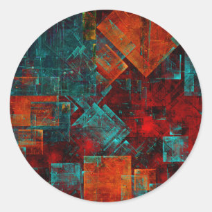 Abstraktes, modernes, Cooles künstlerisches Muster Runder Aufkleber