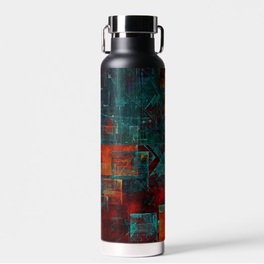 Abstraktes, modernes, Cooles künstlerisches Muster Trinkflasche (Vorne)