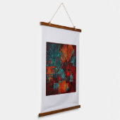 Abstraktes, modernes, Cooles künstlerisches Muster Wandteppich Mit Holzrahmen (Gewinkelt)