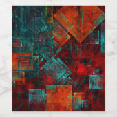 Abstraktes, modernes, Cooles künstlerisches Muster Weinetikett (Einzelnes Label)