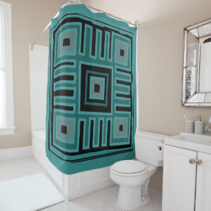 Abstraktes modernes Deco-afrikanisches Boho-Muster Duschvorhang