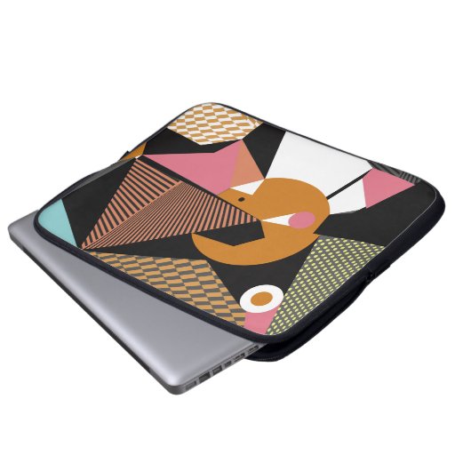 Abstraktes, modernes Dreiecke-Hintergrundbild Laptopschutzhülle (Vorne Knopf)