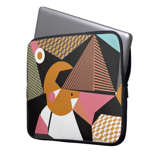 Abstraktes, modernes Dreiecke-Hintergrundbild Laptopschutzhülle (Vorderseite Links)