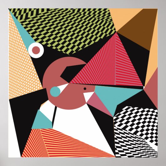 Abstraktes, modernes Dreiecke-Hintergrundbild Poster (Vorne)