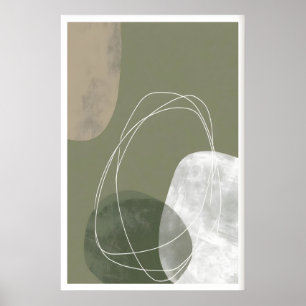 Abstraktes modernes Druck organische abgerundete F Poster