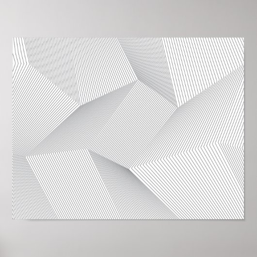Abstraktes, modernes, einfaches, dynamisches Linie Poster (Vorne)