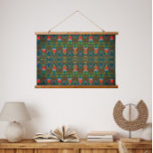 Abstraktes, modernes Farbmuster Wandteppich Mit Holzrahmen