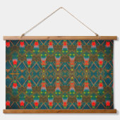 Abstraktes, modernes Farbmuster Wandteppich Mit Holzrahmen (Vorne)