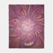 Abstraktes modernes Fraktal Berry Colors Name Fleecedecke (Vorderseite)