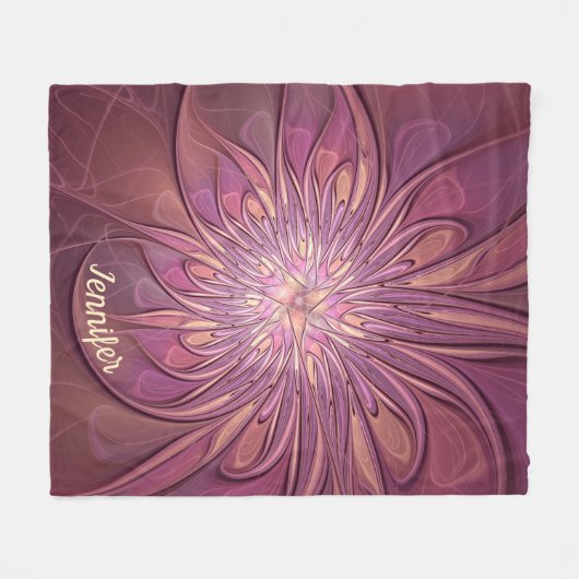 Abstraktes modernes Fraktal Berry Colors Name Fleecedecke (Vorderseite (Horizontal))