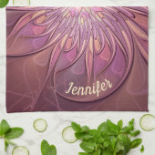 Abstraktes modernes Fraktal Berry Colors Name Geschirrtuch (Gefaltet)