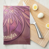 Abstraktes modernes Fraktal Berry Colors Name Geschirrtuch (Viertel Falte)