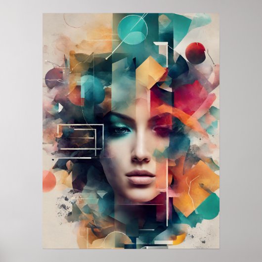 Abstraktes, modernes Frauenposter Poster (Vorne)