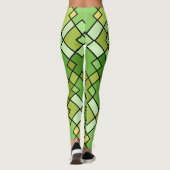 Abstraktes modernes geometrisches Gittermuster Leggings (Rückseite)