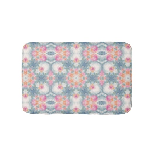 Abstraktes modernes geometrisches Ornamentalblau Badematte (Vorderseite)