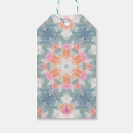 Abstraktes modernes geometrisches Ornamentalblau Geschenkanhänger (Vorderseite)