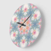 Abstraktes modernes geometrisches Ornamentalblau Große Wanduhr (Winkel)