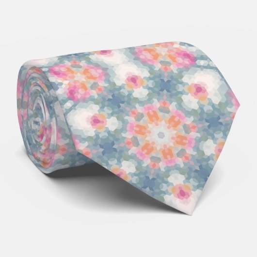 Abstraktes modernes geometrisches Ornamentalblau Krawatte (Gerollt)