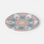 Abstraktes modernes geometrisches Ornamentalblau Pappteller (Schrägansicht)