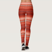 Abstraktes modernes geometrisches Retropflaster Leggings (Rückseite)